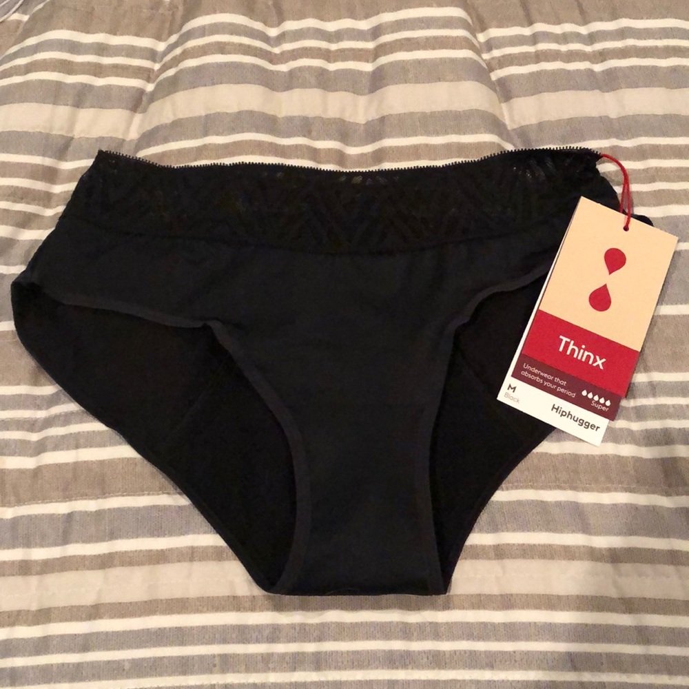 Thinx Black Hiphugger Super Period Underwear